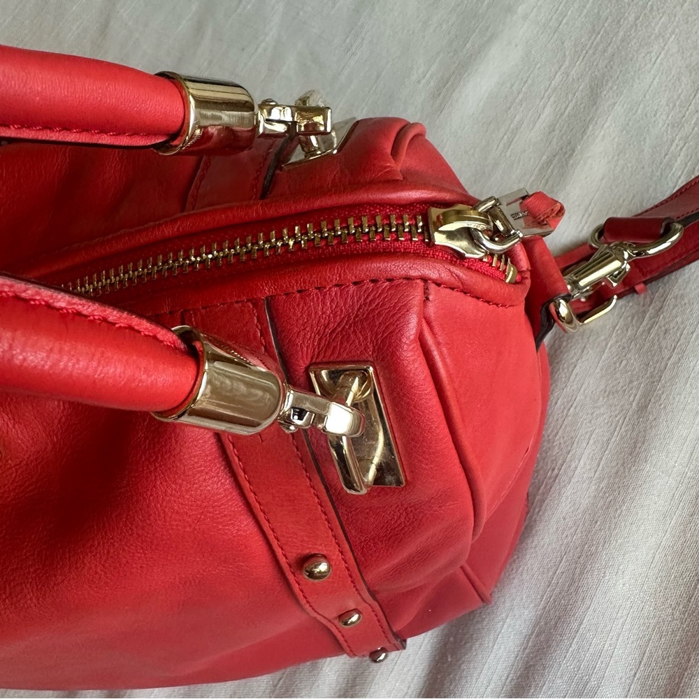 Rebecca Minkoff Red Leather Shoulder Bag with Silver Hardware